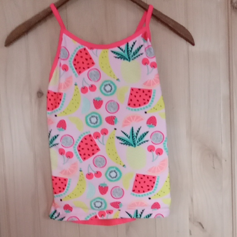 Colorful Fruit Print Kids Swim Tank Top